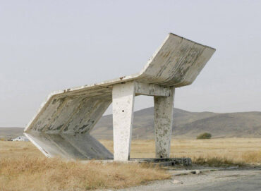 Bus stop in Taraz, Kazakhstan